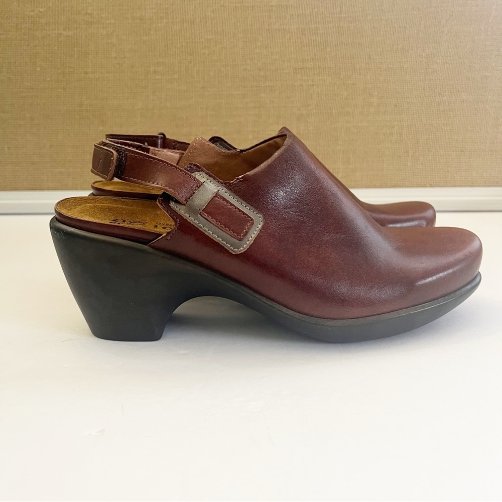 Naot Womens Mules Clogs Shoes Brown Leather Slingback Size 7 (38)